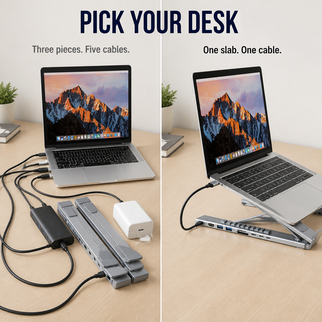 PowerPort Pro™ — Elevate Your Laptop, Charge 8 Devices, Fold Flat for Your Bag