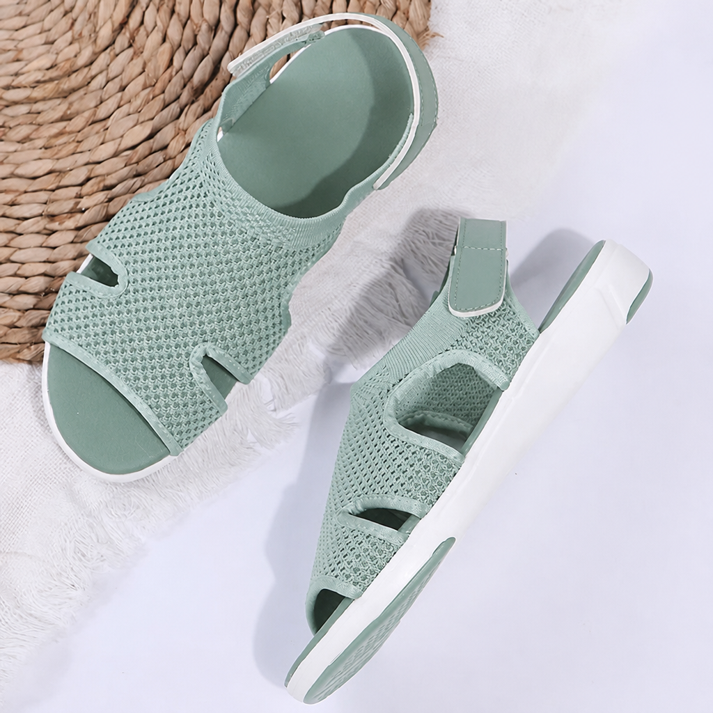 AeroLuxe™ – Padded Mesh Slingback Sandals Featuring Velcro Strap