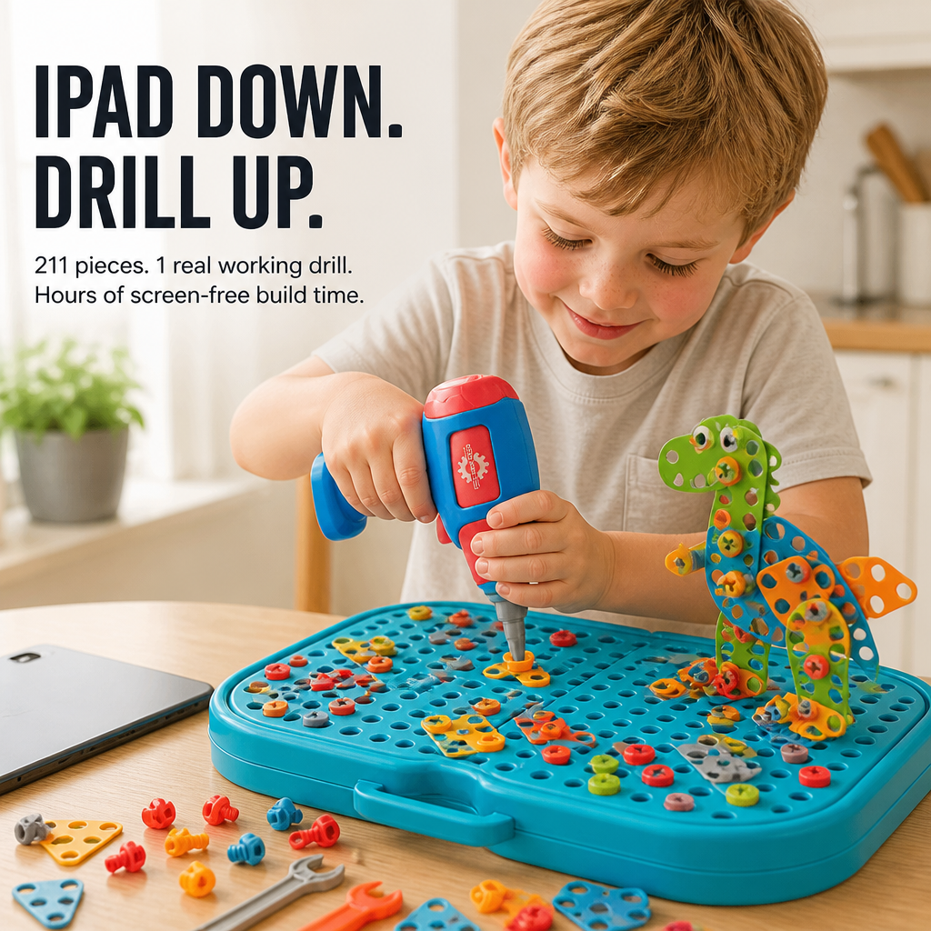 BrightBuilds™ — Trade Screen Time for 211 Pieces and an Authentic Working Drill