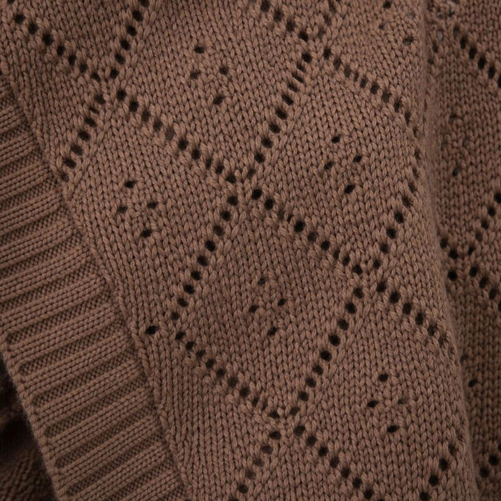 AerieLuxe™ – Hollow Knit Shawl Cardigan with Open Front and Lantern Sleeves