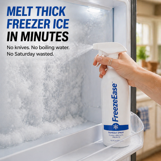 FreezeEase™ — Dissolve Heavy Freezer Ice Quickly Without Scraping or Scratching