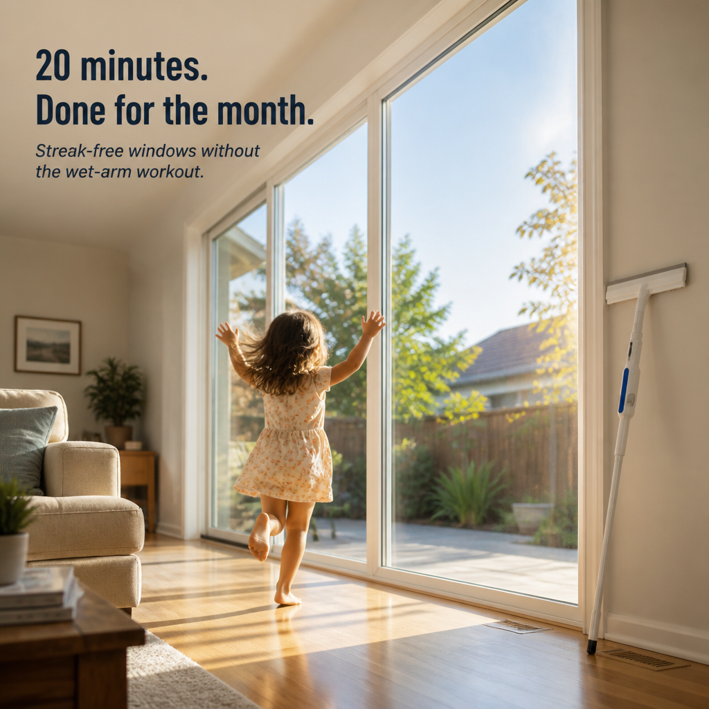 GlassGleam™ — Clean Every Window Streak-Free with One Spray-and-Swipe Pass