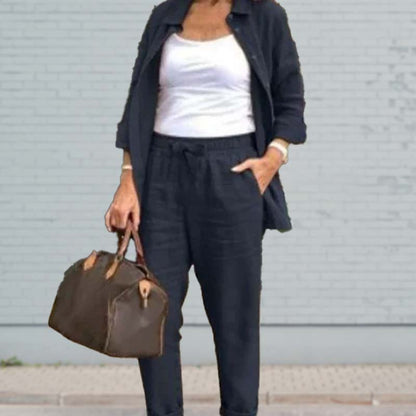 Veloria™ Cotton-Linen Set — Feel Fresh, Stylish, and Unstoppable All Day Long