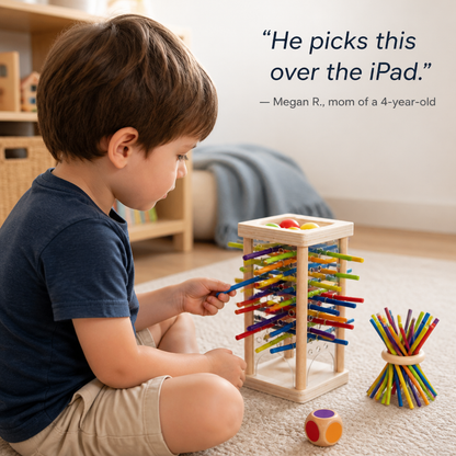 BrainiQ™ — Develop Focus, Patience & Color Skills Using 30 Wooden Sticks