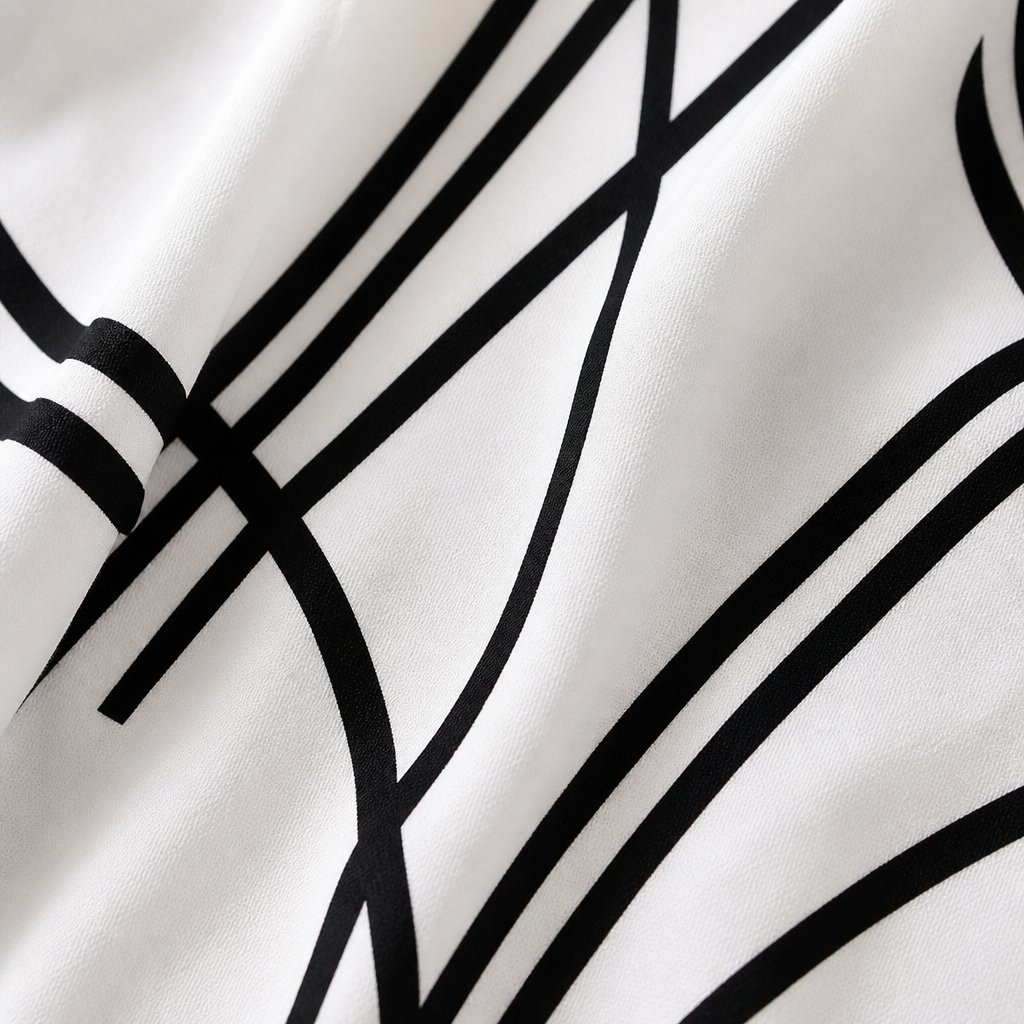 LumaLuxe™ – Casual Linework Print Button-Up Shirt with Pockets