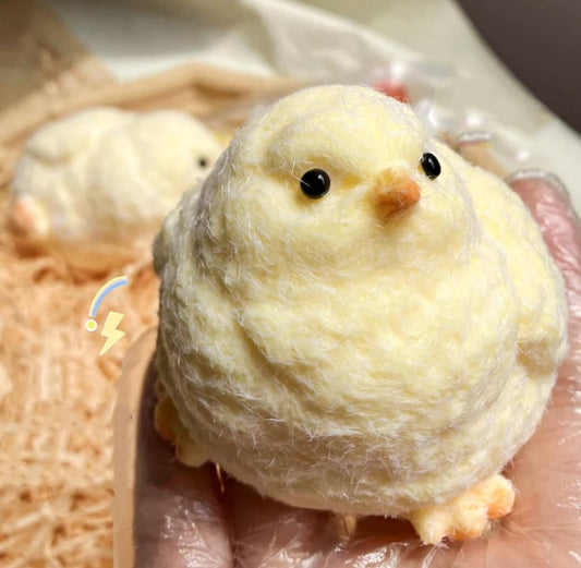 Handcrafted Ultra Soft Furry Chick Plush Toy