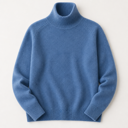 ArcticSilk™ – Comfortable Loose-Fit Turtleneck Pullover with Ribbed Edging