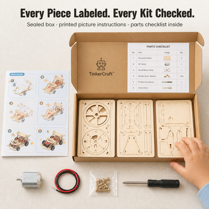 TinkerCraft™ — Construct Genuine Working Wooden Machines That Draw Kids Away from Screens