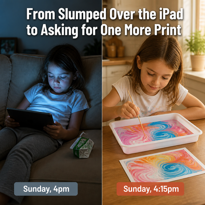 SplashMuse™ Marbling Paint Kit — Swirl, Lift & Display Genuine Marbled Prints Made by Kids Themselves