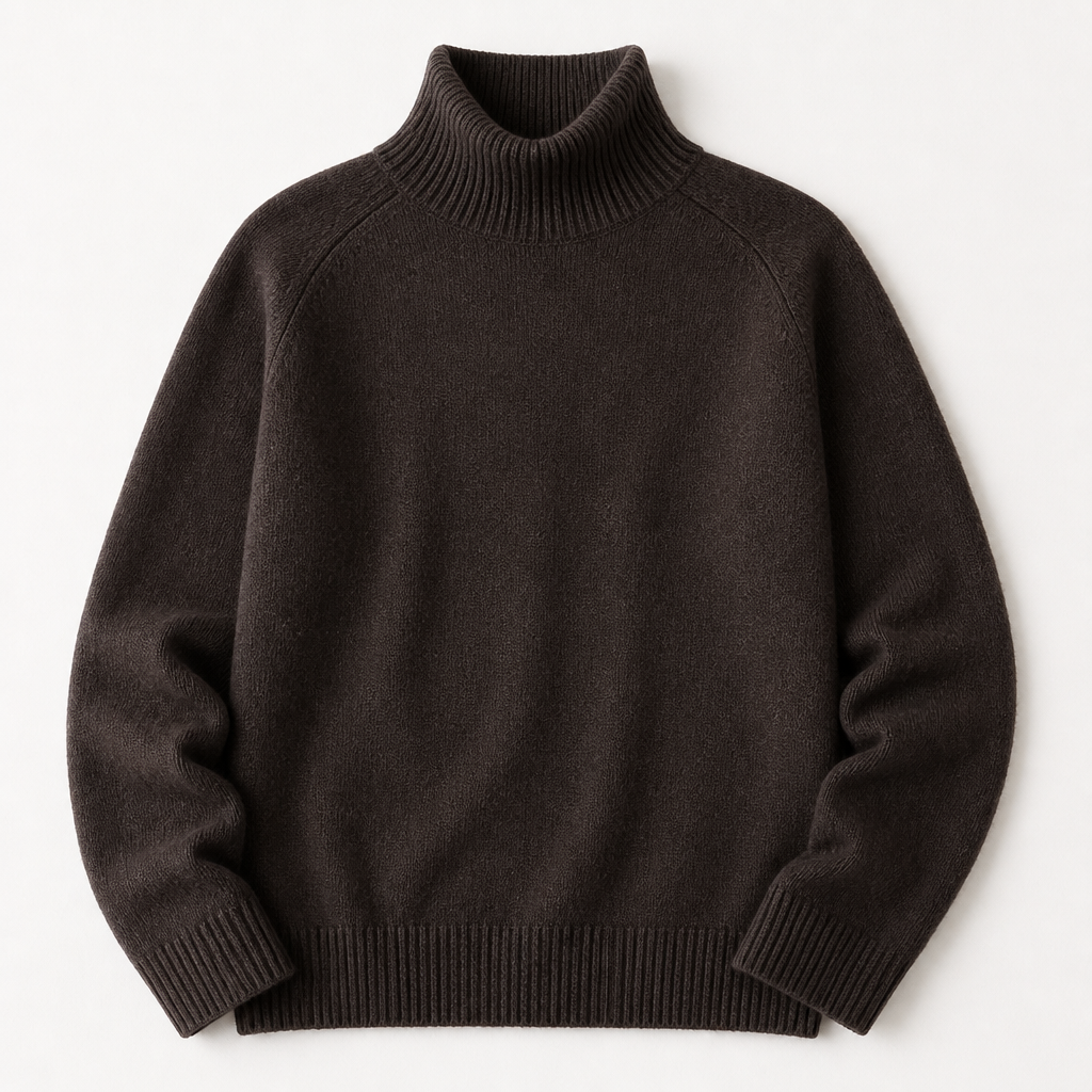 ArcticSilk™ – Comfortable Loose-Fit Turtleneck Pullover with Ribbed Edging