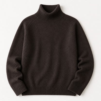 ArcticSilk™ – Comfortable Loose-Fit Turtleneck Pullover with Ribbed Edging