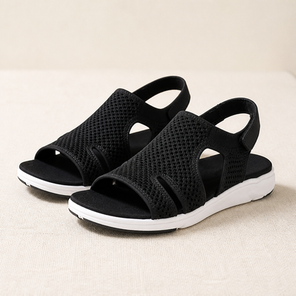 AeroLuxe™ – Padded Mesh Slingback Sandals Featuring Velcro Strap