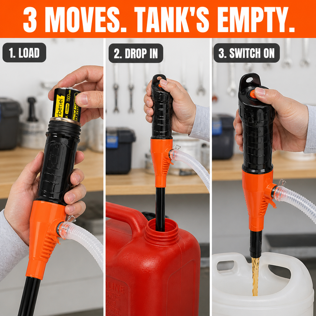 TurboFlow™ — Pump Fuel, Water, or Oil Hands-Free at 2.2 Gallons per Minute