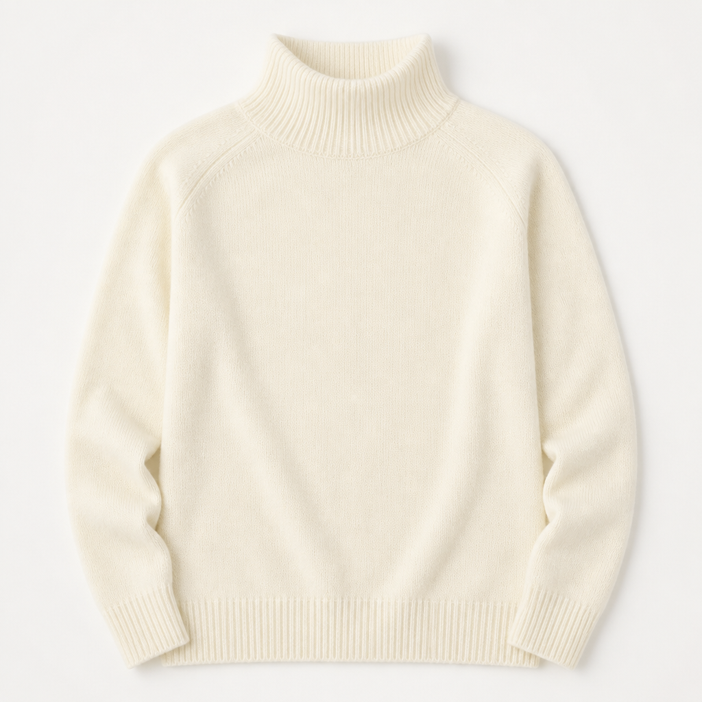 ArcticSilk™ – Comfortable Loose-Fit Turtleneck Pullover with Ribbed Edging