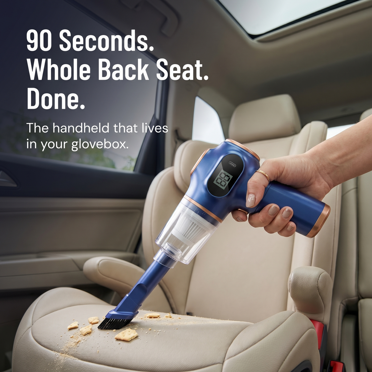 VeloraBlast™ — Extract Pet Hair, Crumbs & Sand From Every Seat Crack