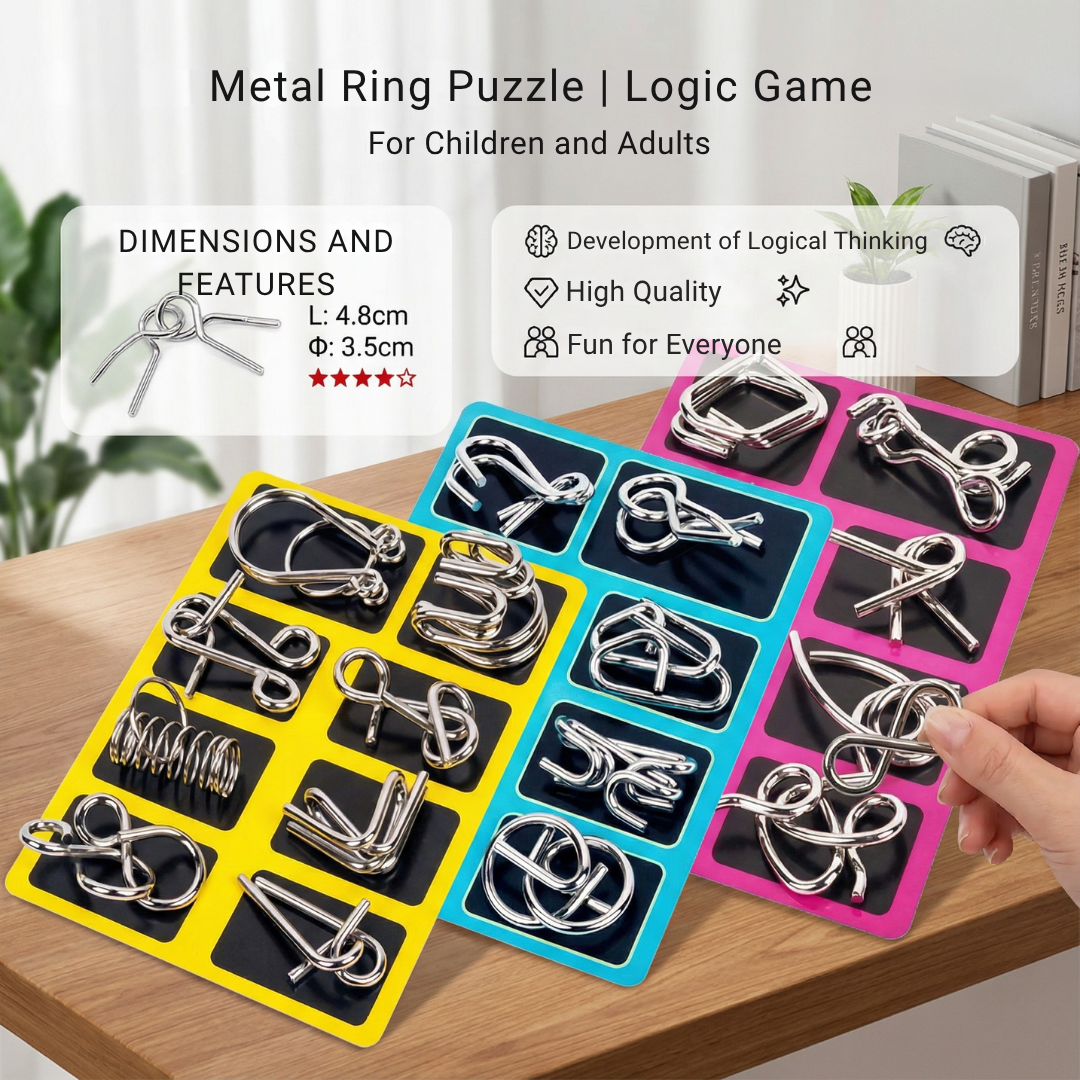NeuroTwist™ Metal Ring Puzzle Set — Ignite Laser Focus and Unlock Your Brain’s True Power