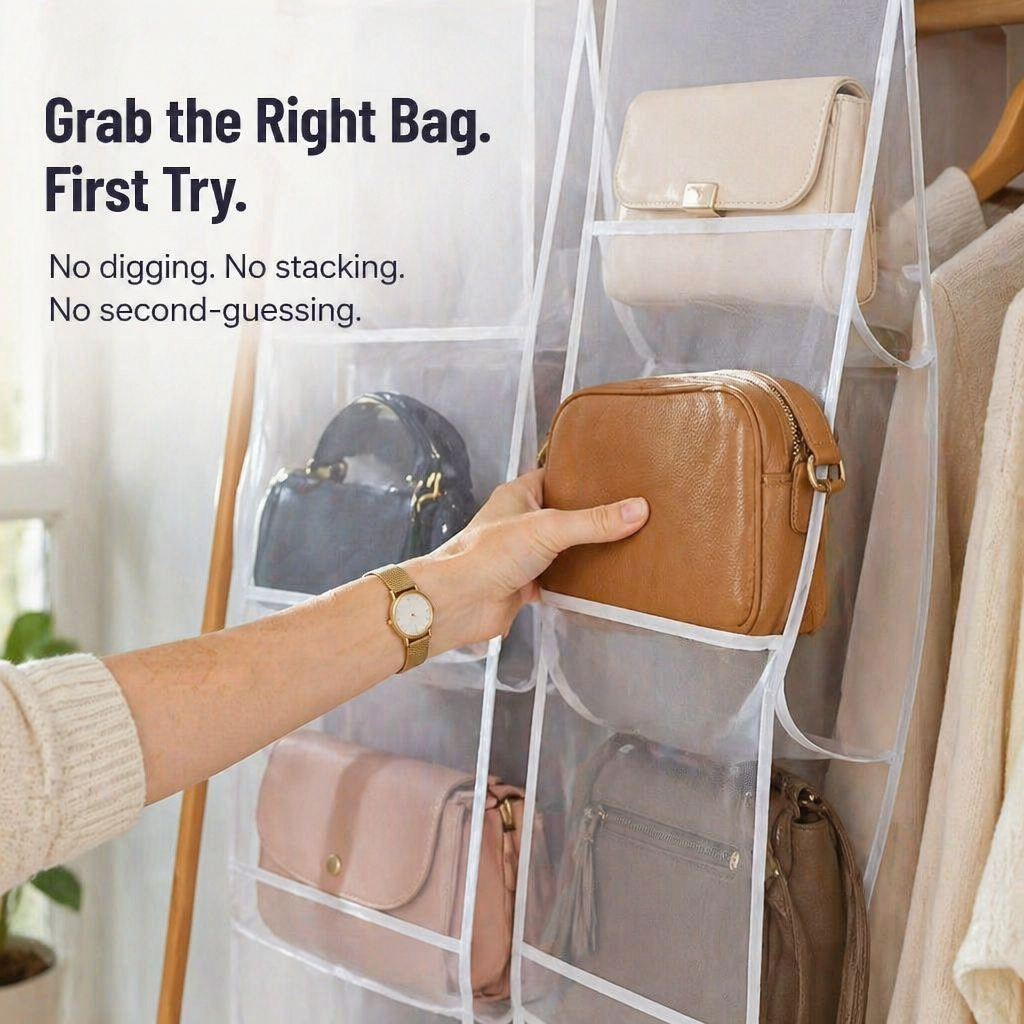 ClariPouch™ — Spot Every Handbag Instantly and Restore Clutter-Free Peace