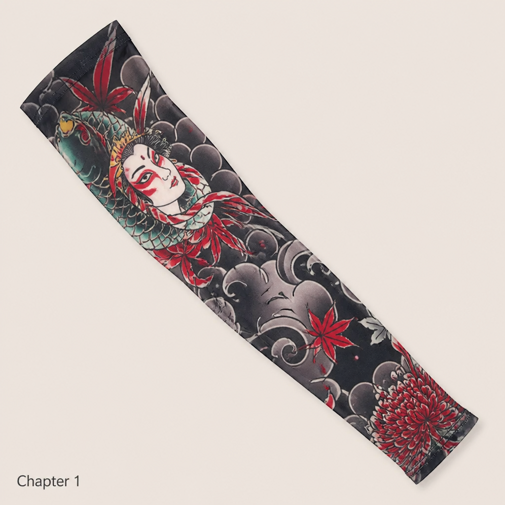 ArborSkin™ – UPF 50+ Sun Shield Arm Sleeve with Japanese Tattoo Design