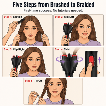 TwistEase™ — Effortless Braids That Turn Chaos Into Calm Every Morning