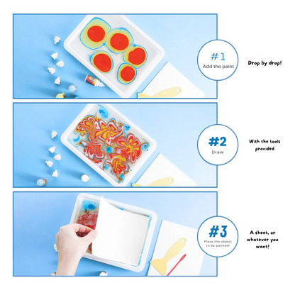 50% OFF | ColoraFlow™ | Artistic water marbling kit for kids and adults | Safe, stain-free, and simple to use