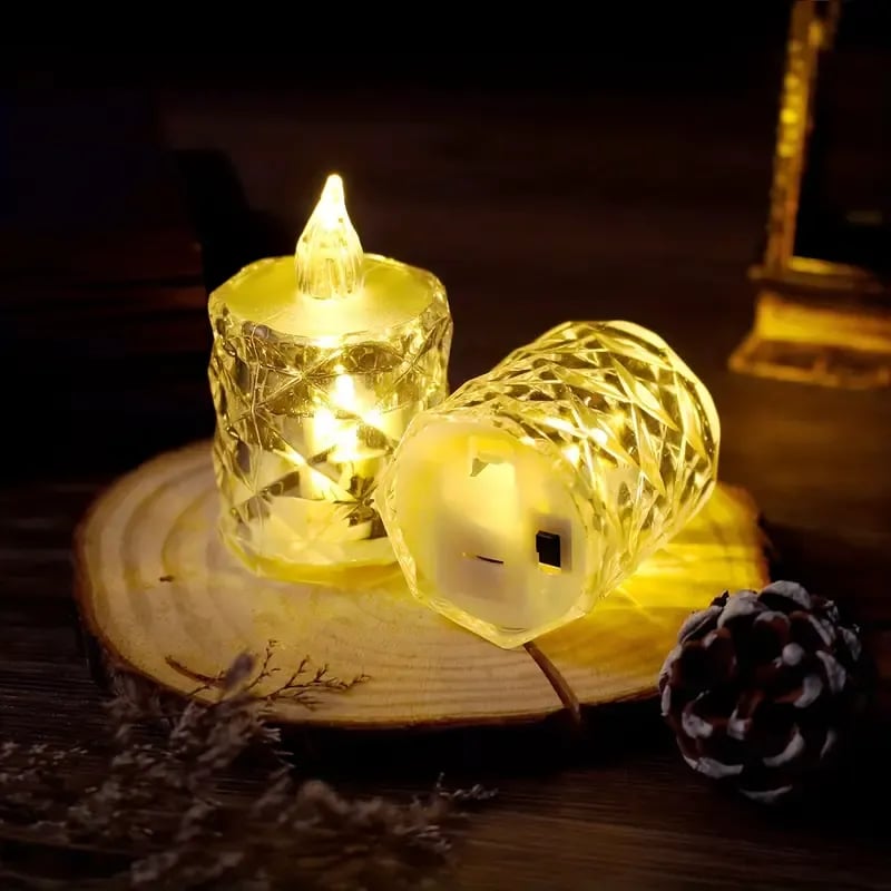 🔥 Crystal flameless candle glow 🎁