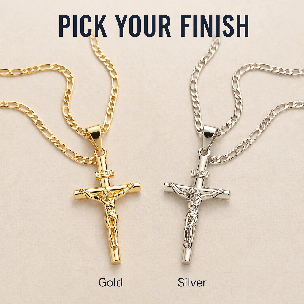 SolaraFaith™ — Sport a Crucifix That Resists Tarnish, Breakage, and Green Neck Stains