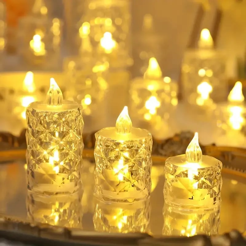 🔥 Crystal flameless candle glow 🎁