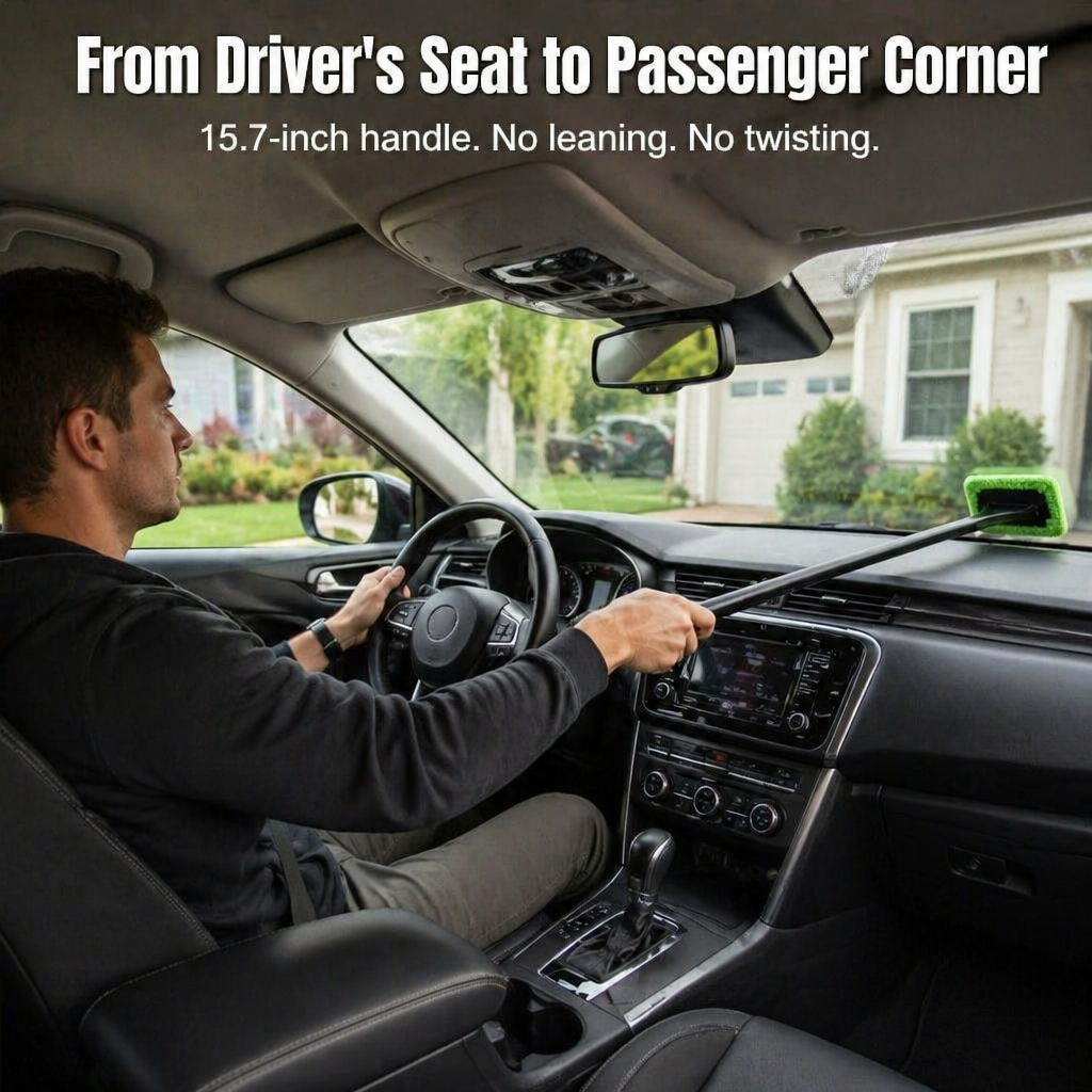 PrismaShine™ — Erase Foggy Windshields Streak-Free Without Leaving Your Seat