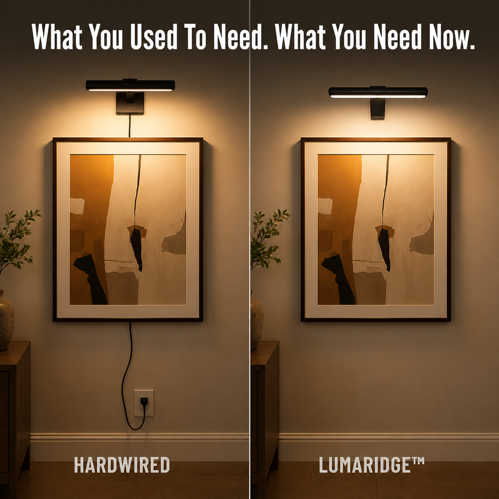 LumaRidge™ — Illuminate Every Wall with Cozy Gallery Light, No Electrician Required