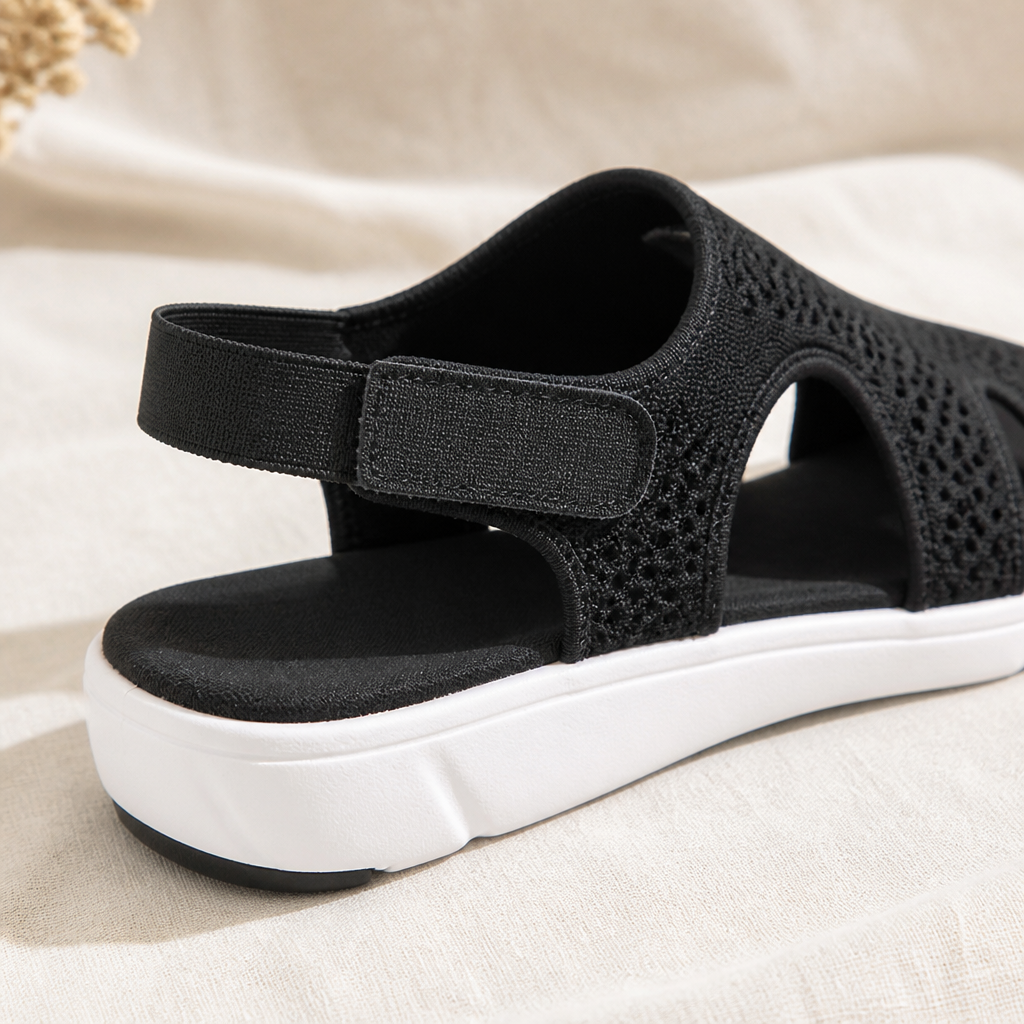AeroLuxe™ – Padded Mesh Slingback Sandals Featuring Velcro Strap
