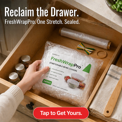 FreshWrapPro™ — Seal Any Bowl in One Stretch and Avoid the Cling-Wrap Struggle