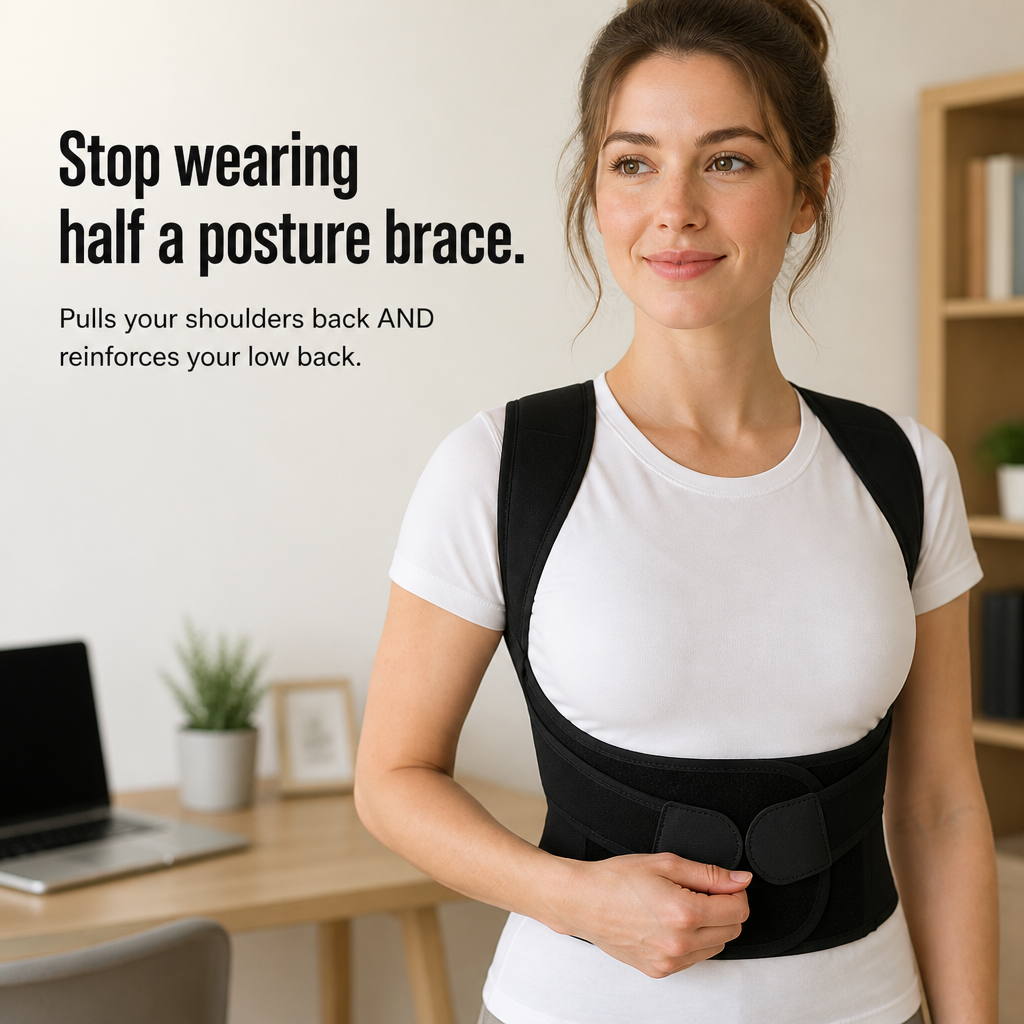 AlignPro™ — Correct Rounded Shoulders and Relieve Tight Lower Back with a Single Brace