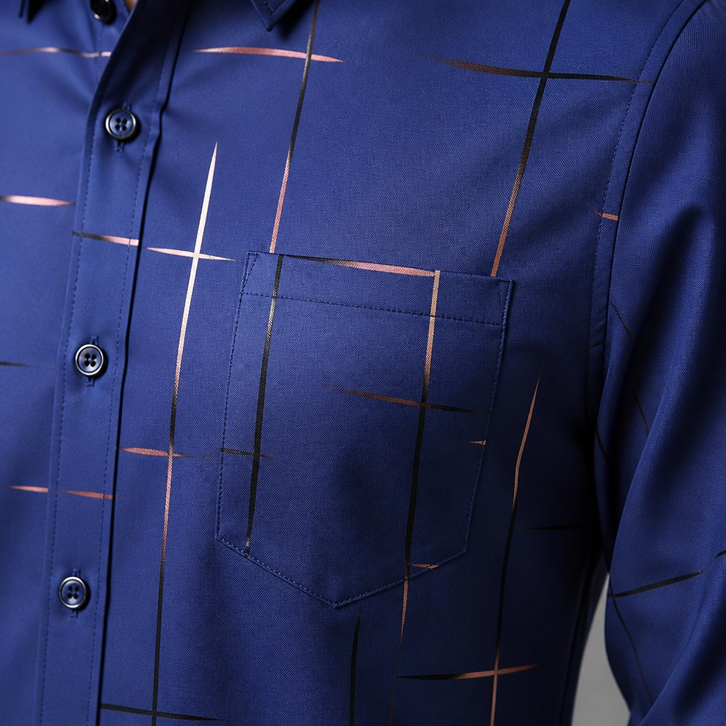 Ultra-LightPower™ – Breathable Stretch, Wrinkle-Resistant Line-Print Dress Shirt