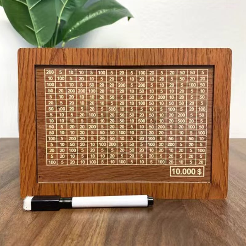 Perlo — Wooden Savings Box with Secure Lid and Progress Tracker