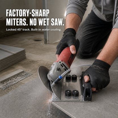 PrecisionPro™ — Cut Factory-Sharp 45° Tile Miters Without Using a Wet Saw