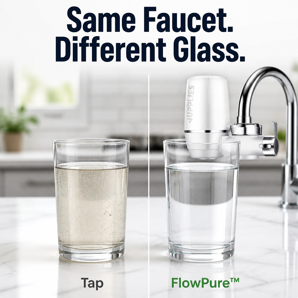 FlowPure™ — Remove Chlorine & Metallic Flavor from Your Tap in Less than a Minute