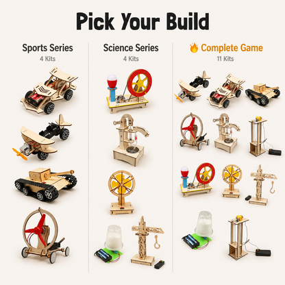 TinkerCraft™ — Construct Genuine Working Wooden Machines That Draw Kids Away from Screens