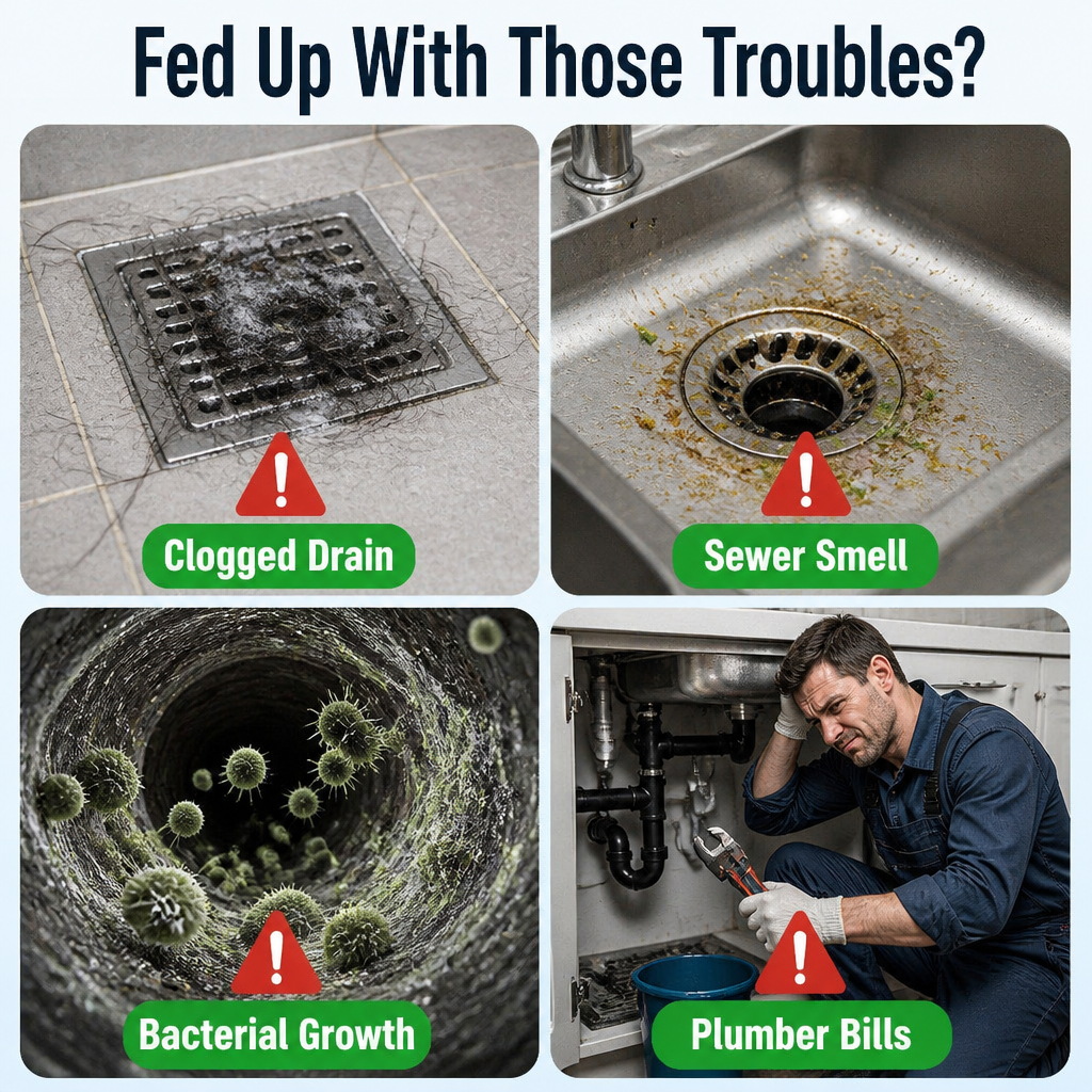 BreezeMaxPro™ — Break Down Tough Drain Blockages and Eliminate Foul Odors
