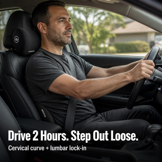 SpinoEase™ — Drive Pain-Free with Soothing Neck and Lumbar Support That Lasts