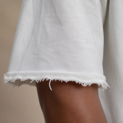 ArdentFlex™ – Comfortable Loose-Fit Raw-Edge Tee & Shorts Set