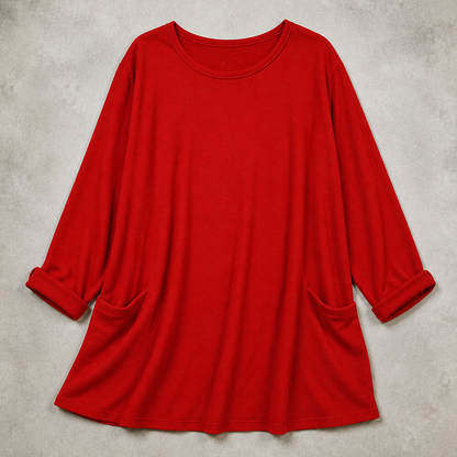 ElevéaComfort™ – Casual Loose Tunic Featuring Side Pockets