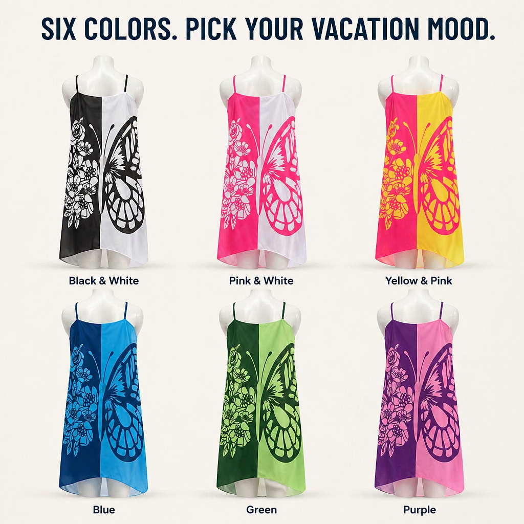 Butterfly Breeze™ — Wrap, Knot & Own the Beach with Bold Butterfly Print