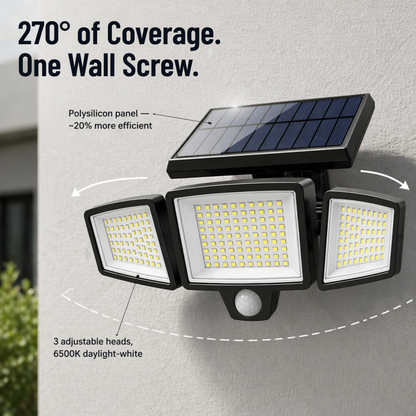 LumaRay™ — Illuminate Every Shadowy Spot With 270° Motion-Activated Solar Lighting