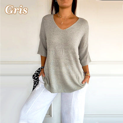VertaLuxe™ V-Neck Shirt — Unleash Effortless Style and All-Day Freedom