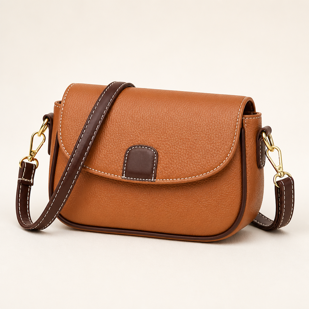 SolaraVera™ – Timeless Pebbled Leather Crossbody with Magnetic Snap