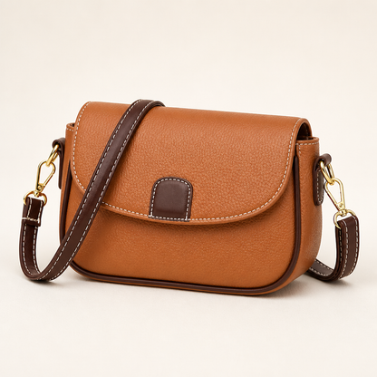 SolaraVera™ – Timeless Pebbled Leather Crossbody with Magnetic Snap