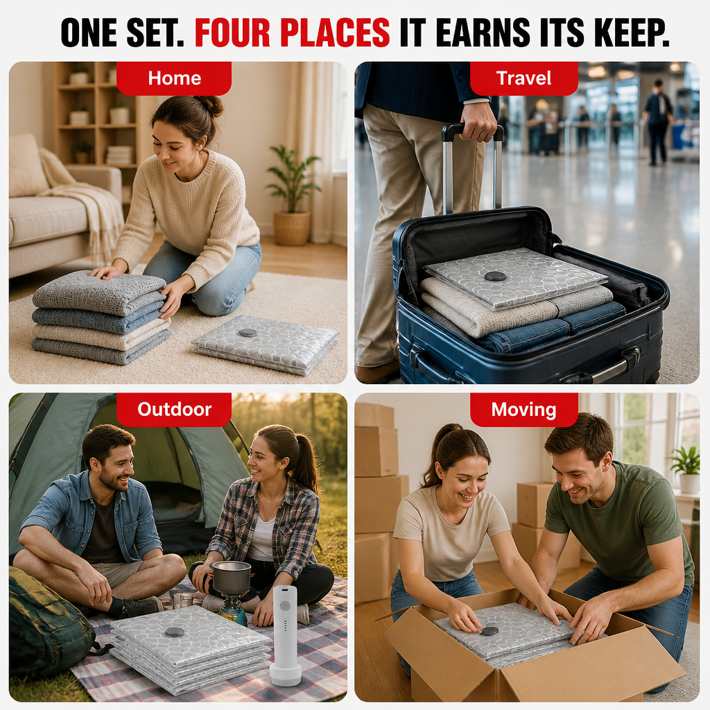 SpaceSculptor™ — Slash Closet Clutter by 80% Without Bulky Bags That Puff Up