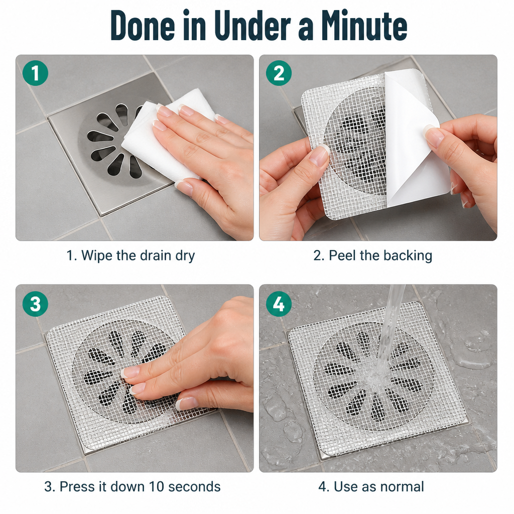 DrainGuard™ — Prevent Hair Buildup Before It Ruins Your Shower Drain