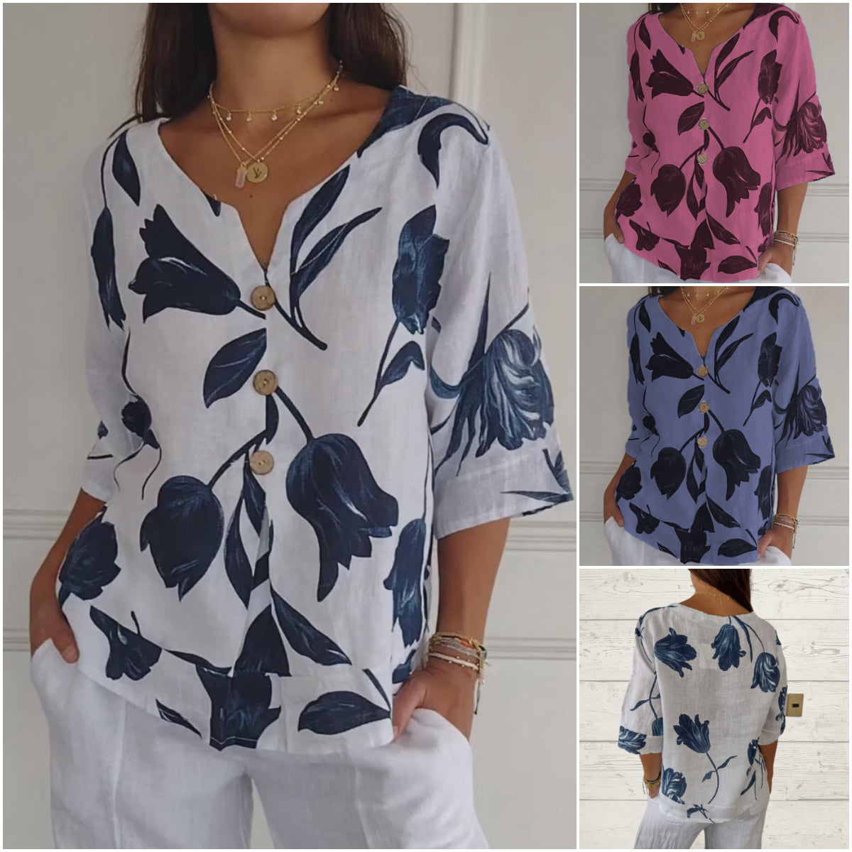 ZephyraLuxe™ Linen V-Neck Top — Keep Cool, Fresh, and Perfectly Confident All Day