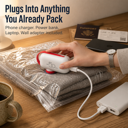 VoltPack™ — Compress Your Luggage 80% Using a Pocket USB Vacuum Pump